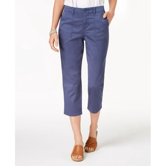 Style & Co Curved Pocket Capri Pants Blue 12