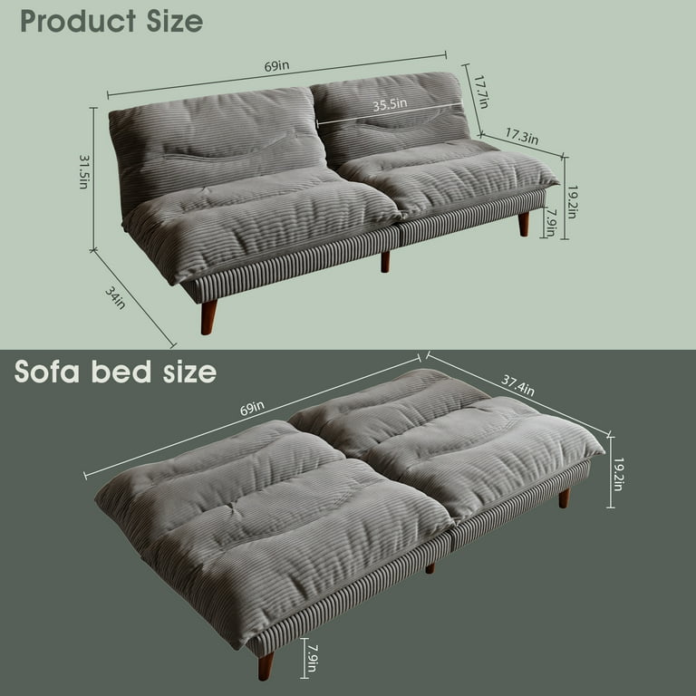 NYBOPAVIS, Futon Convertible Sofa Bed, 69