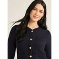thumbnail image 4 of Free Assembly Women’s and Women 's Plus Welt Pocket Cardigan Sweater, Lightweight, Sizes XS-4X, 4 of 5