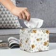 thumbnail image 6 of Sikiie Bees And Flowers Leather Tissue Box Cover Square, tissue box holder, Tissue Box with Bottom Belt-5.2”x5.2”x5.2”, 6 of 7