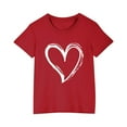 thumbnail image 2 of Spazoro Kids Girls T-Shirts Tee, Short Sleeve Love Printed Summer Basic Crew Neck Casual Tops for Child Girls Red Size 9 T, 2 of 4