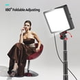 thumbnail image 4 of Andoer Andoer 3-Piece USB LED Video Lighting Kit with 14-Level Brightness, 3200K-5600K Color Temperature, Adjustable Tripod up to 148cm, 5 Filter Panels, and Triple Cold Shoe Mount for Versatile, 4 of 7