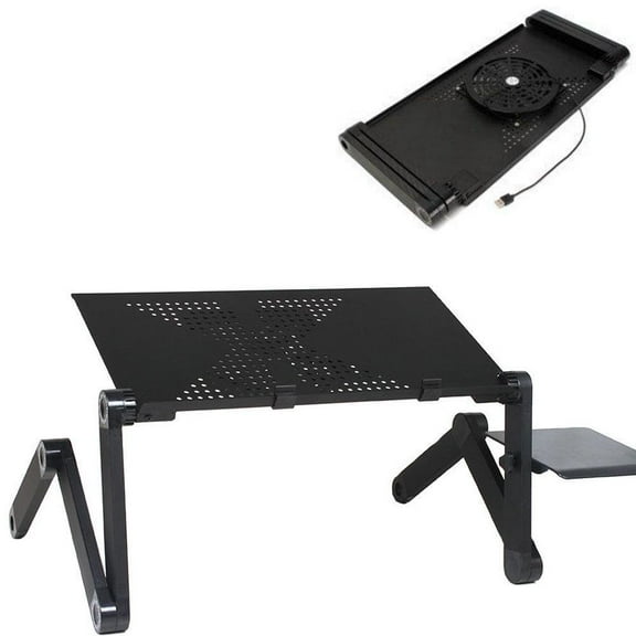Ktaxon 360°Adjustable Folding Laptop Bed Tray Table Stand with Mouse Pad,Vented Cooler Function