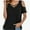 Black, variant on V Neck Criss Cross Cold Shoulder Tops Blouse for Womens