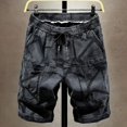 thumbnail image 2 of Pantalones cortos cargo elásticos para hombre, estilo hip hop, con múltiples bolsillos, de algodón, holgados y anchos, estilo Harajuku, moda 2024, 2 of 5