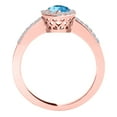 thumbnail image 2 of Mauli Jewels Rings for Women 1.40 Carat Diamond and Pear Shaped Blue Topaz Ring 4-prong 10K Rose Gold, 2 of 6