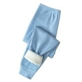 thumbnail image 3 of Tfken Toddler Children Girls Pants Size 8-9 Years Casual Warm Elastic Waist Solid Color Sky Blue Trousers, 3 of 3