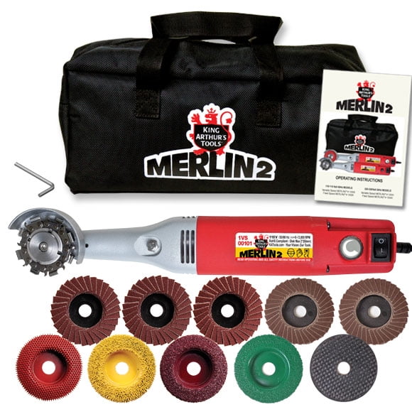 King Arthur's Tools 10025 Merlin 2 Premium Mini Power Grinder Wood