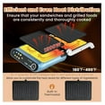 thumbnail image 3 of Electric Panini Press Grill Sandwich Maker 1200W Indoor Griddle LED Touch Non-Stick w/Drip Tray, 3 of 9