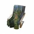 thumbnail image 4 of Nature Soft Flannel Fleece Throw Blanket, Idyllic Aerial View of Historical Construction Invasion Natural Scenery, Cozy Plush for Indoor and Outdoor Use, 50" x 60", Green, by Ambesonne, 4 of 6