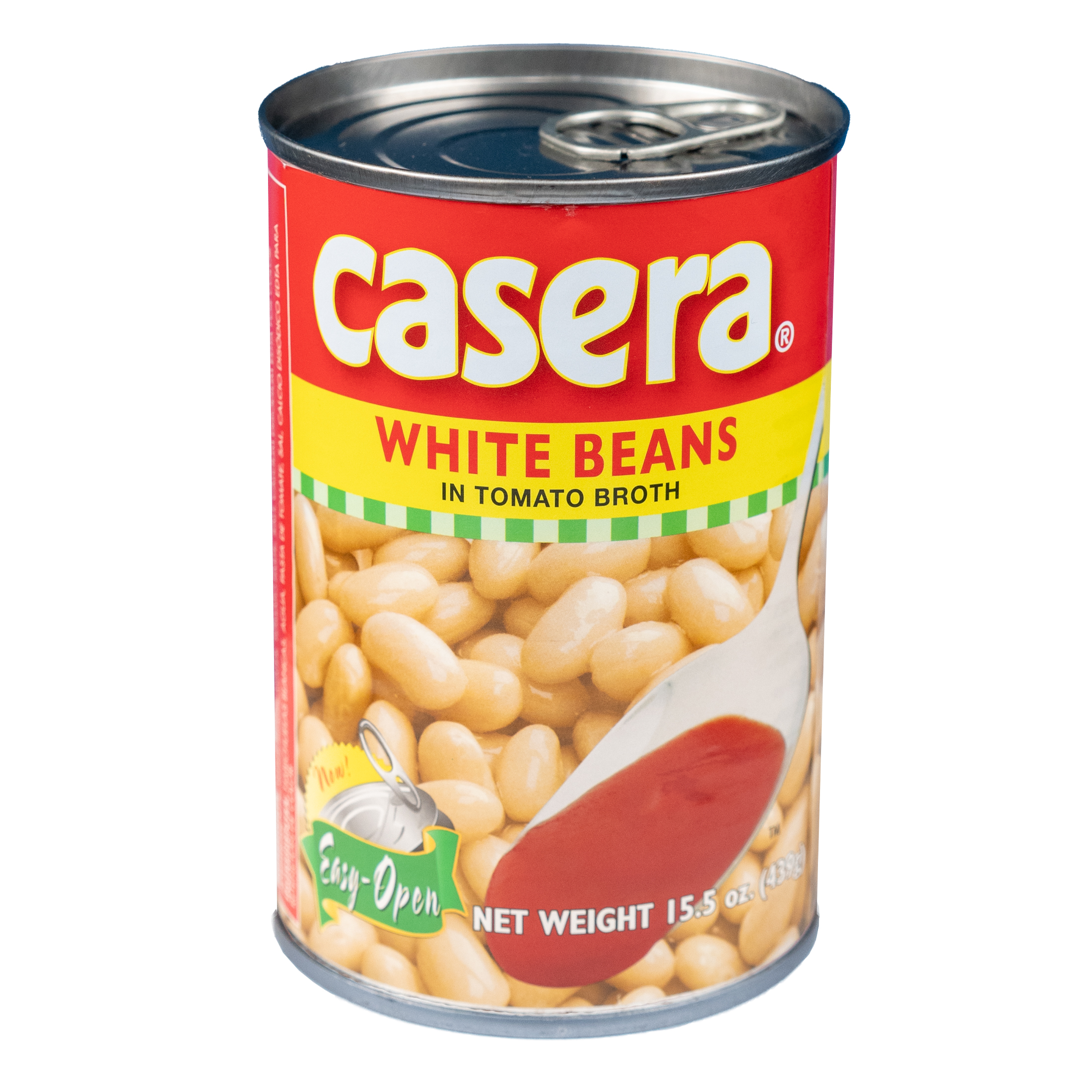 Casera Allergen-Free White Beans in Tomato Broth 15.5 oz Can - Easy Open