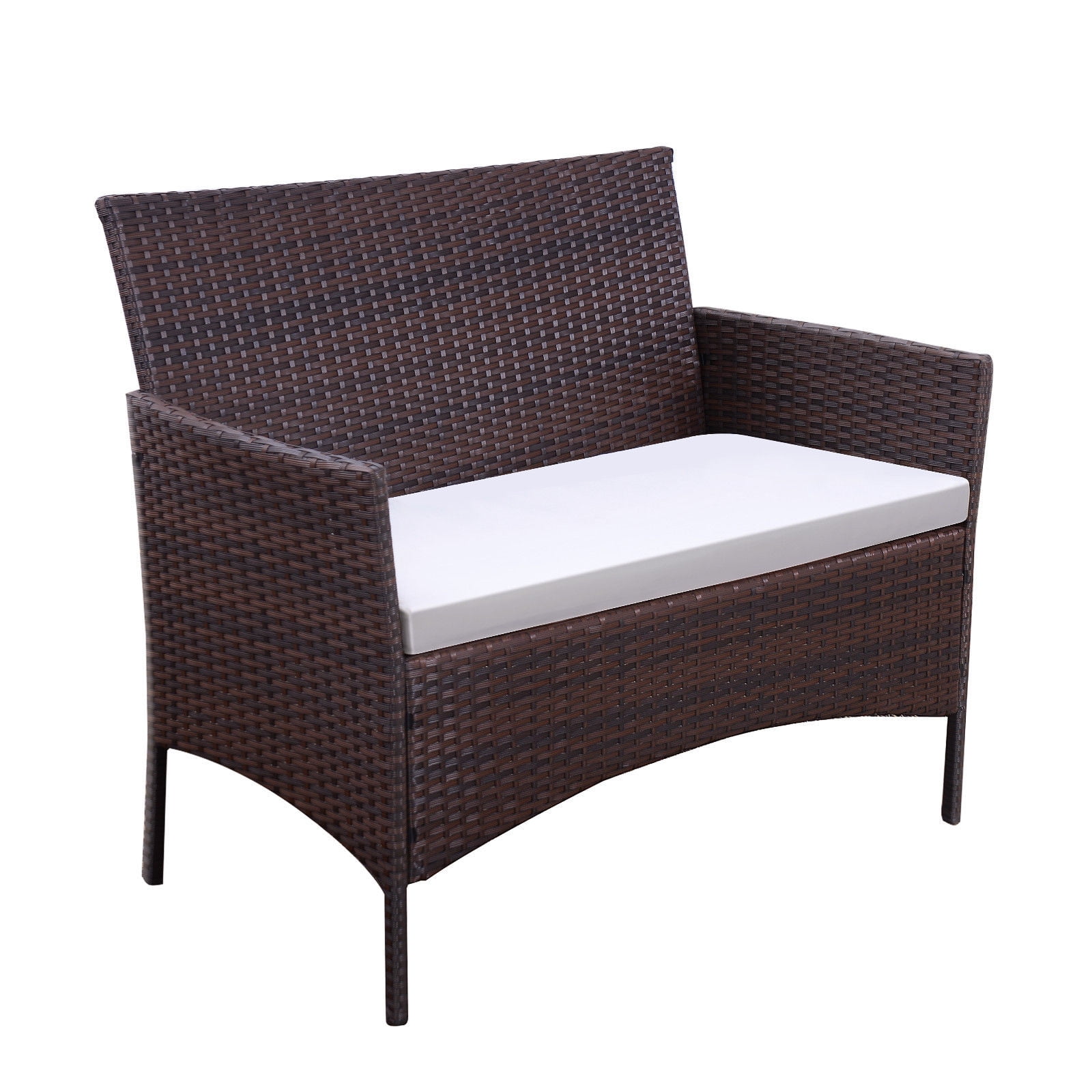 Costway 4 Pc Patio Rattan Wicker Chair Sofa Table Set Outdoor Garden Costway 4 Pc Patio Rattan Wicker Chair Sofa Table Set Outdoor Garden Furniture Cushioned Com