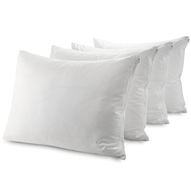 Pack of 4  Anti Allergy 100% Cotton Zipped White Details about   Pillow Protectors Pack of 2