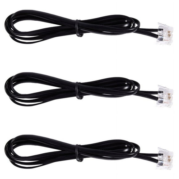 3X RJ11 6P4C Cuerda Cable de Telefono Modem ADSL 1 Metro