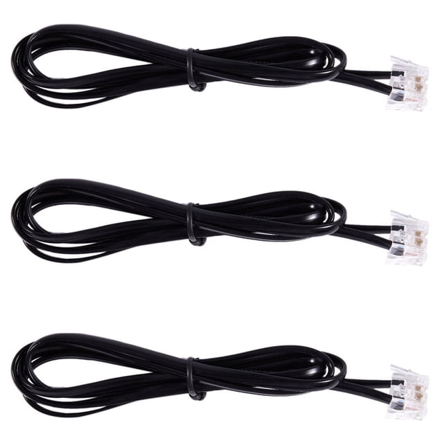3X RJ11 6P4C Cuerda Cable de Telefono Modem ADSL 1 Metro