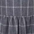 thumbnail image 5 of Little Girls Grey Plaid Pattern Short Sleeve Wool Classic Dress 4/5, 5 of 7