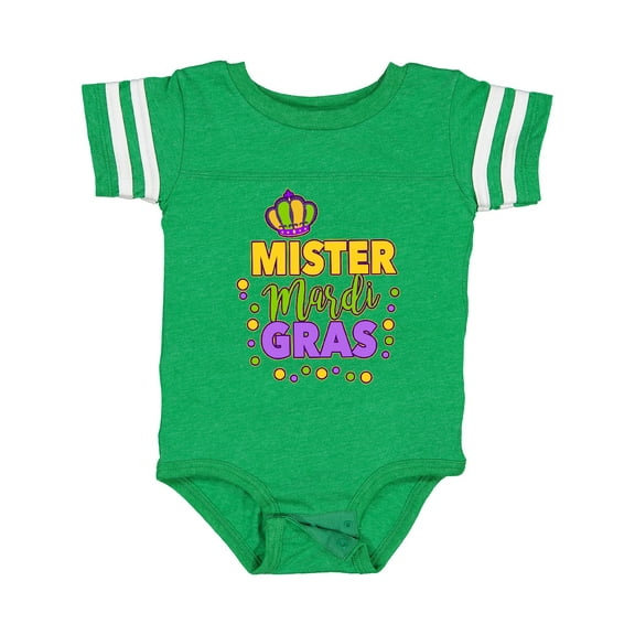 Inktastic Mister Mardi Gras with Crown and Dots Boys Baby Bodysuit