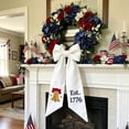 thumbnail image 6 of Deeceymbur Rural Style Patriotic Wreath Sash Stripe Bow Ornament for Home Holiday Decor, 6 of 6