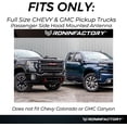 thumbnail image 2 of Antena para camiones Ronin Factory Bullet Antena Chevy Silverado y GMC Sierra Trucks, 2 of 9