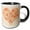 Black/White, variant on 3drose, a Heart Full of Peach Colored Hearts on Peach Background, 11oz Two-tone Black Mug
