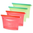 thumbnail image 1 of Bolsas reutilizables para almacenamiento de alimentos, 4 paquetes, bolsas reutilizables para aperitivos, bolsas reutilizables para sándwich con sello hermético, aptas para lavavajillas, aptas para microondas, frigorífico, congelador, verde/rojo Unique Bargains juegos de contenedores de almacenamiento de alimentos, 1 of 6