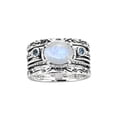 thumbnail image 5 of Yo Treasure Moonstone 3 Stone Ring 925 Silver Engagement Jewelry for Women, 5 of 8