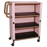 MJM International WT332-3C Woodtone 3-shelf utility & linen cart with mesh