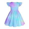 thumbnail image 6 of MKOSPLRT Casual Summer Dresses for Girl Fly Sleeve Tie Dye A Line Dress Crew Neck Twirly Skater Dress Lightweight Party Midi Dresses, 6 of 7