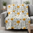 thumbnail image 2 of Spring Daisy Blanket Soft Cozy Warm Throw Blanket for Couch, Plush Fuzzy Flannel Fleece Blankets for Sofa, Country Watercolor Yellow White Floral Leaf Bed Blankets Lightweight Gifts for Men, 32"x48", 2 of 9