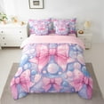 thumbnail image 2 of Erosebridal Girly Pink Bow Tie Bed in a Bag King Size, Princess Bowknot Bed Set, Dreamy Polka Dots Room Decor, Reversible 7pcs, 2 of 4