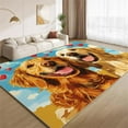 thumbnail image 1 of Golden Retriever Rug 4x7ft Area Rugs Vintage Painted Golden Retriever Rugs Non Slip Machine Washable Indoor Throw Carpet for Living Room Bedroom Study Office Entrance Foyer, 1 of 7