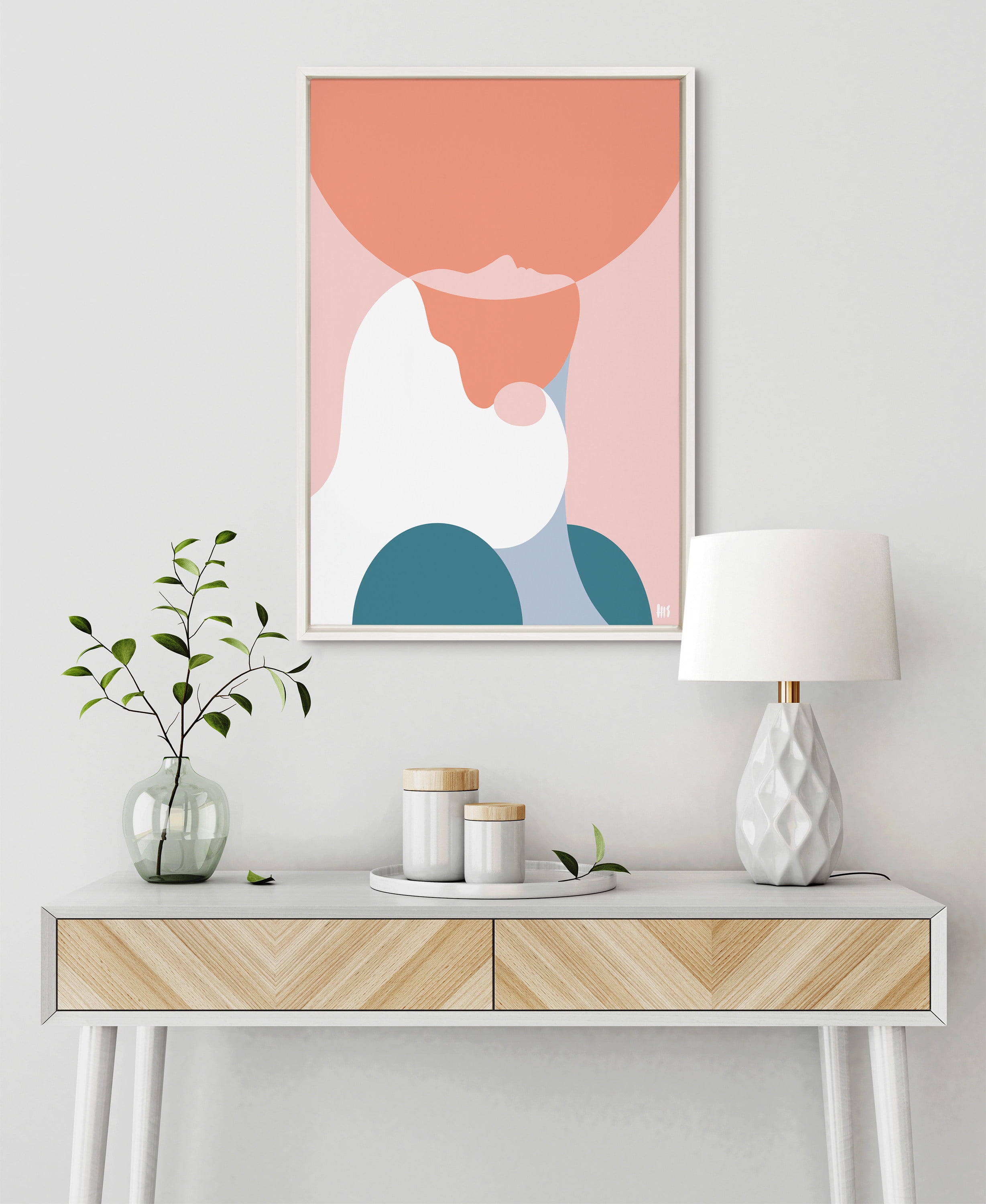 Kate and Laurel Sylvie You Are Enough Framed Canvas Wall Art by Maggie Stephenson, 23x33 White, Motivational Feminine Wall Décor