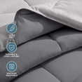 thumbnail image 6 of Bare Home 4-Piece Reversible Bed-in-a-Bag - Premium 1800 Collection - Twin XL, Light Gray/Gray Comforter with Light Gray Sheet Set, 6 of 10