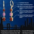 thumbnail image 2 of Gem Stone King 18K Yellow Gold Plated Silver Red Garnet 3 Stone Dangle Earrings for Women (5.94 Cttw, Gemstone January Birthstone, Oval 8X6MM, 7X5MM and 6X4MM), 2 of 6