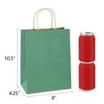 thumbnail image 3 of BagDream 25 Pack Medium Gift Bags with Handles, 8" Green Striped Paper Party Favor Bags for Christmas, Thanksgiving Day, St. Patrick’s Day, Birthdays, Holidays & Events, 8x4.25x10.5", 3 of 8