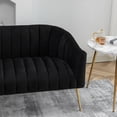 thumbnail image 5 of SEYNAR Modern Velvet Bucket Loveseat,Upholstered Barrel Accent Sofa and Couch for Living Room,Bedroom,Office, 5 of 9
