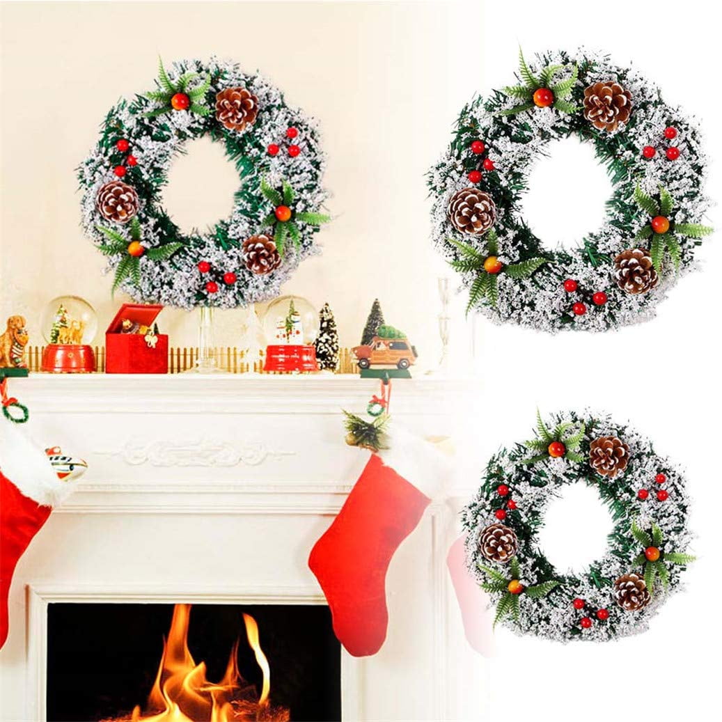 Fordawn 20 30 40cm Christmas Wreath Christmas Large Wreath Door