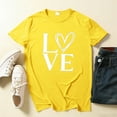 thumbnail image 2 of MOJOGO Spring Summer T Shirts for Women Loose Love Printed Valentines Tees Casual Short Sleeve Crewneck Top for Everyday Wear Yellow M, 2 of 7