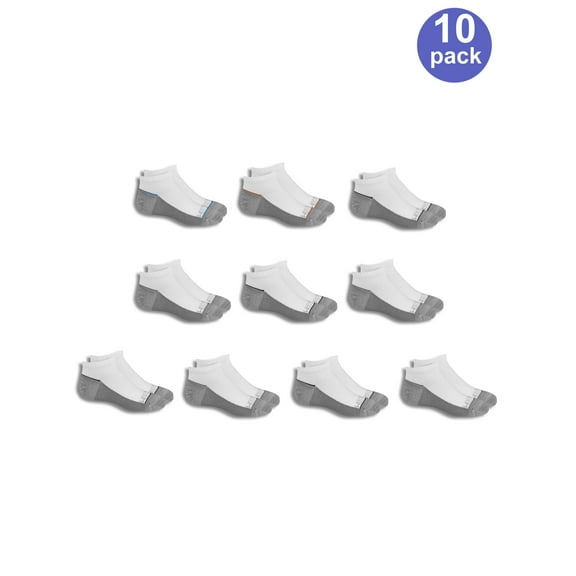 Fruit of the Loom Boys Socks, 10 Pack No Show Flat Knit (Little Boys & Big Boys)