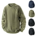 thumbnail image 3 of Chiccall Mens Mock 2 Piece Sweatshirts Crew Neck Sweatshirt Solid Long Sleeve Pullover Shirt, 3 of 3