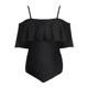 thumbnail image 1 of Gibobby Trajes de Baño Mujer Traje de baño Bikini de triángulo dividido para mujer Conjunto de traje de baño de color sólido estampado(Negro,G), 1 of 5