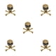thumbnail image 3 of Qarigey Broche de calavera de estilo Punk, broches encantadores de tibias cruzadas para mujer, joyería de moda para el Día de San Valentín, Pascua, Oro 5piezas Qarigey CBP191847, 3 of 4