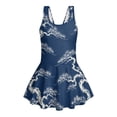thumbnail image 6 of DISNIMO Girls One Piece Swimsuits Flower Print Soft U Neck Swim Dress Sleeveless Bathing Suit with Skirt Quick Dry Swimwear Hawaiian Beach Swimdress for Kids Girls, 6 of 8