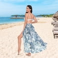 thumbnail image 6 of FORMRS Womens Long Sarong Beach Wrap Semi-Sheer Bikini Skirt Bathing Swimsuit Cover Up, Green Flourishing Garden, 6 of 7