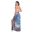 thumbnail image 3 of FORMRS Womens Long Sarong Beach Wrap Semi-Sheer Bikini Skirt Bathing Swimsuit Cover Up, Crystal Moon, 3 of 7