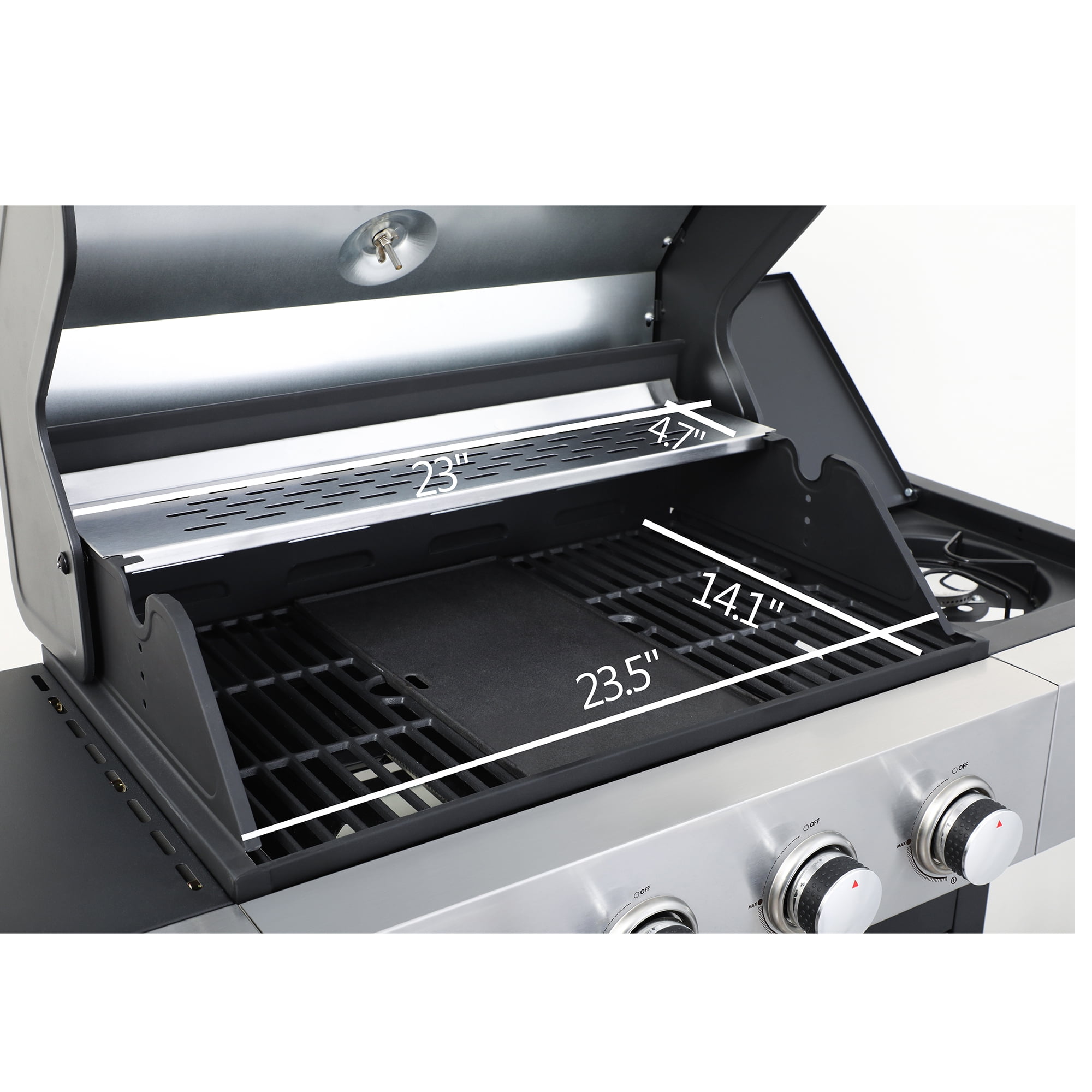 Miniyam 4 Burners BBQ Propane Gas Grill with Side Burner for Outdoor Barbecue, 46790 BTU Output