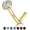 Gold - CZ Diamond, variant on 14k Gold Plated Sterling Silver L Shaped Nose Rings Studs for Women Men 20g, Small L Shape Nose Stud, 20 Gauge Nose Piercing Stud, Hypoallergenic Nose Nostril Piercing Jewelry