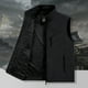 thumbnail image 5 of Chaleco sin mangas de imitación de cuero para hombre, chaqueta de club de motociclistas: cremallera frontal, múltiples bolsillos, para montar en moto/ropa urbana (M-XXXXXXL), 5 of 5