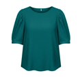 thumbnail image 6 of HongQid Women's Blouse Puff Short Sleeve Tops Crinkle Woven Round Neck Lightweight Shirt Loose Summer Casual Trendy Clothes, 6 of 7