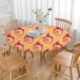 thumbnail image 3 of Orange Flaming Footballs Pattern Round Fitted Tablecloth with Elastic Edge,Dining Table Cover Waterproof,Outdoor Round Tablecloth for Camping,Dining,Indoor and Outdoor, 3 of 7
